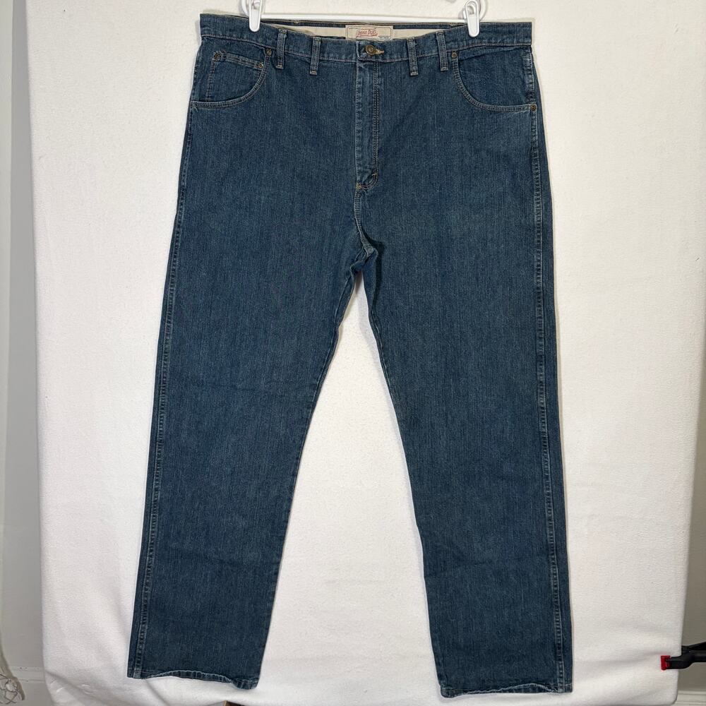 Indigo Blue Jeans Mens 44x36 Baggy 90s Vintage Relaxed Straight Leg 100% Cotton